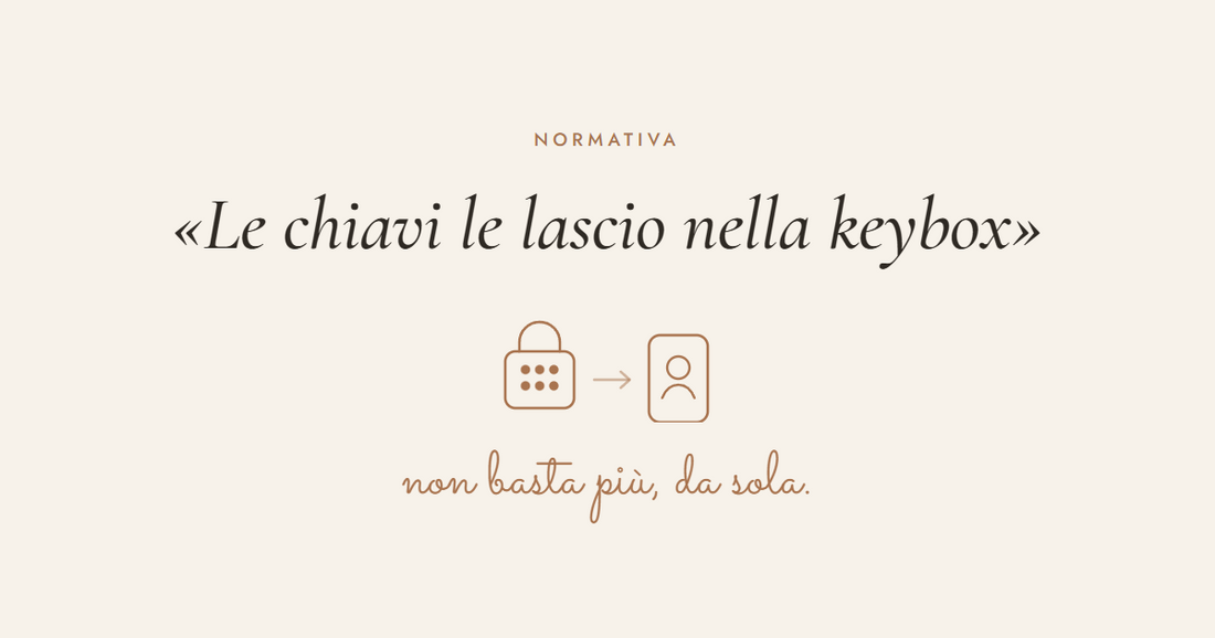 Keybox con tastierino accanto a uno schermo con videochiamata per l'identificazione dell'ospite