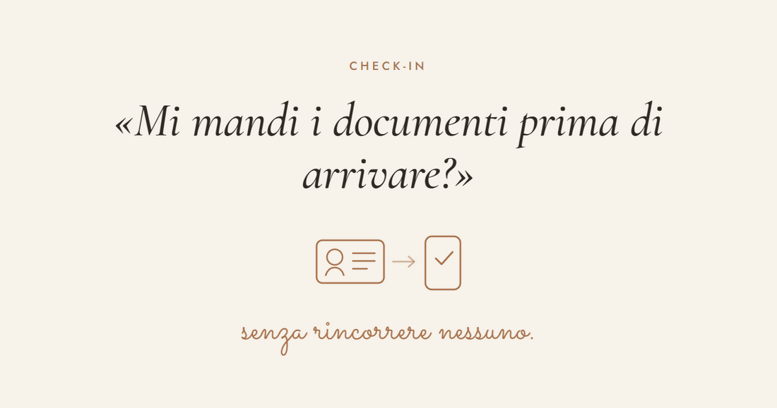Documento d'identità e telefono con segno di spunta, a indicare l'invio dei documenti prima dell'arrivo
