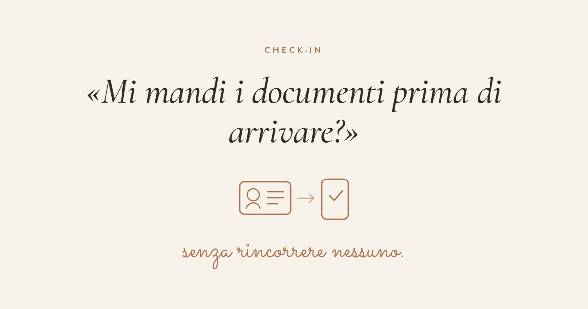 Documento d'identità e telefono con segno di spunta, a indicare l'invio dei documenti prima dell'arrivo